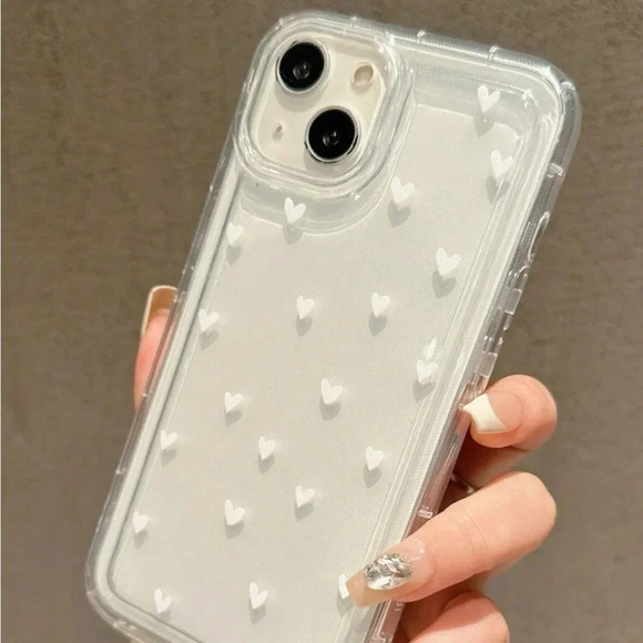 ⚠️Clearance iPhone 13/Pro/Pro Max White Hearts Phone Case - Picture 4 of 4